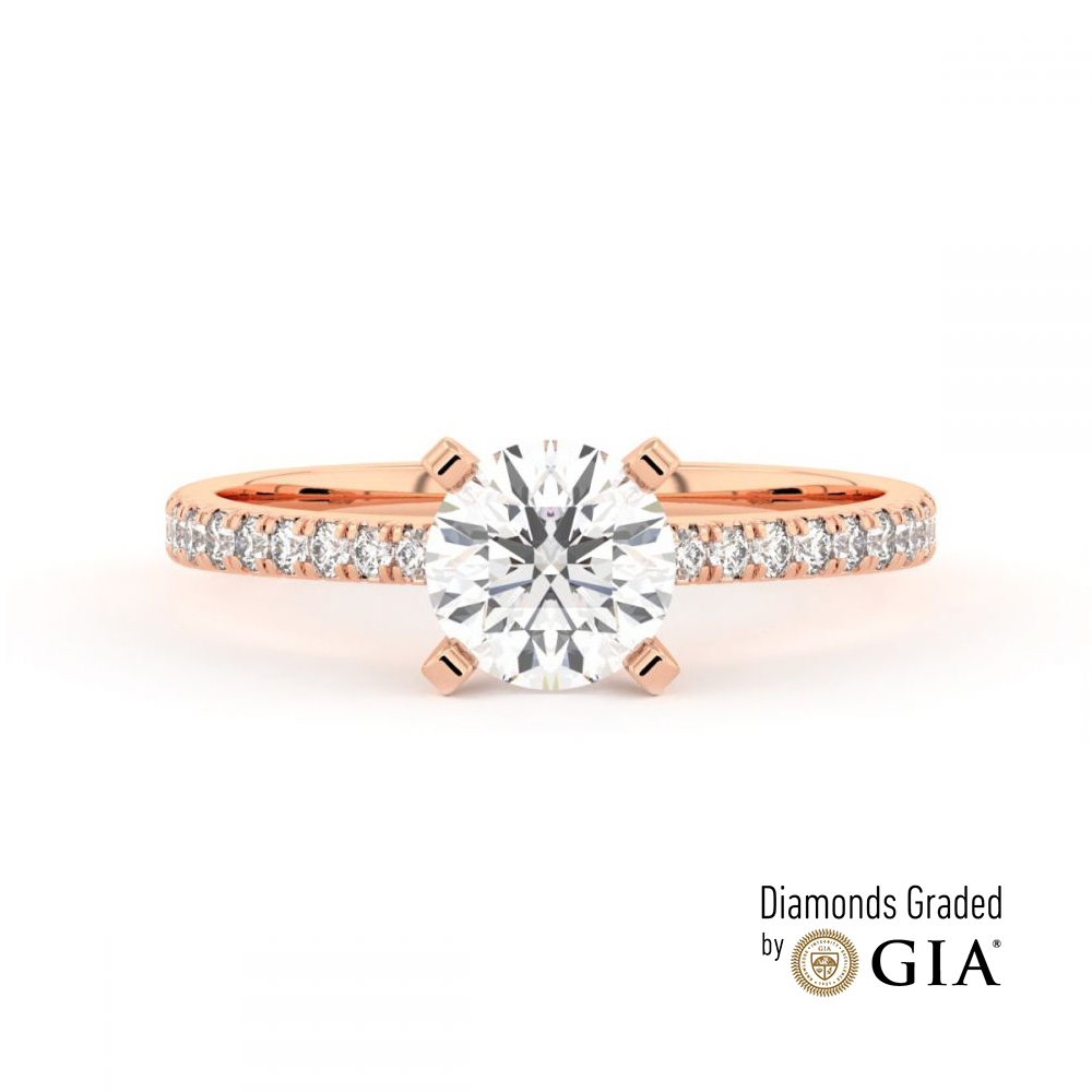 AUMIKA Halo Round Diamond Ring · GIA&reg;-graded natural diamond