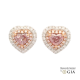 GIA Pink Heart Diamond Double Halo Earrings