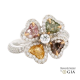 4-Heart Fancy Color Diamond Flower Ring | GIA