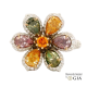 6-Petal Fancy Color Diamond Flower Ring | GIA
