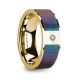 14k Y Gold Men’s Diamond Wedding Ring with Color Change Inlay
