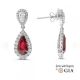 GIA Certified Pear Shaped Ruby Diamond drop Earrings