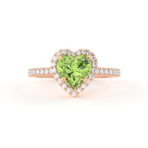 Diamond Engagement Ring With Center Peridot
